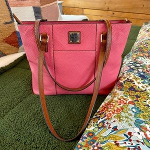 Dooney and Bourke pink leather bag. Used, very minor wear.